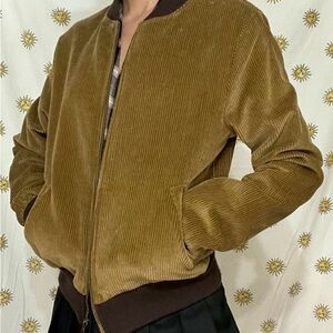American Apparel Brown Corduroy Bomber Jacket size small